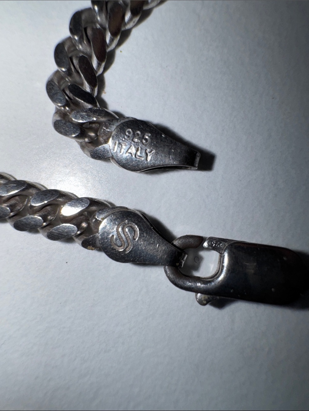 Sterling Silver Figaro Chain Bracelet - Silver
